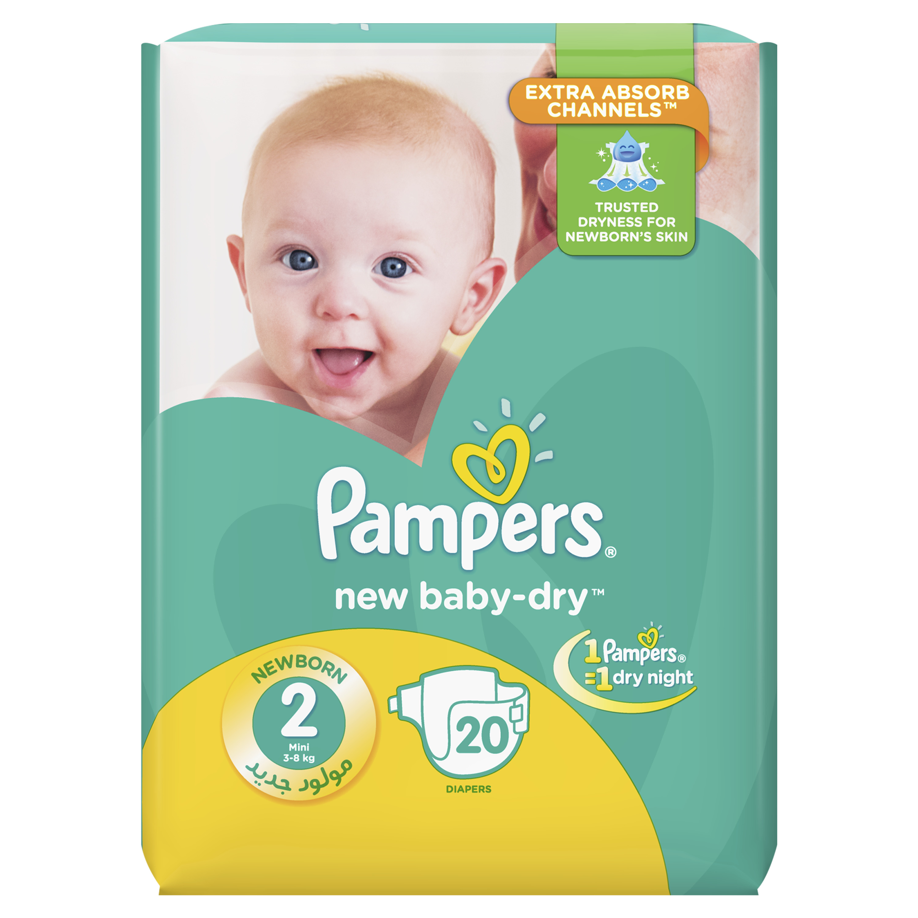 Buy Pampers New Baby-Dry Size 2 (3-8 KG) 20 Counts | Online In Pakistan ...