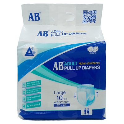AB Adult Pull - Ups Large Diapers 10 Pcs. Pack