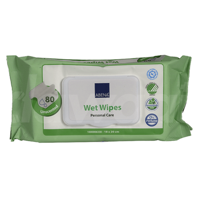 Abena Adult Wet Wipes with Lid 80 Pcs. Pack