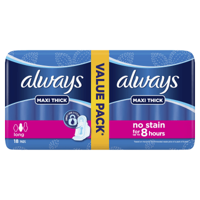 Always Maxi Thick Long 18 Pads