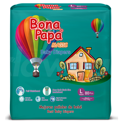 Bona Papa Magic Mega - Large Diapers 80 Pcs. Pack