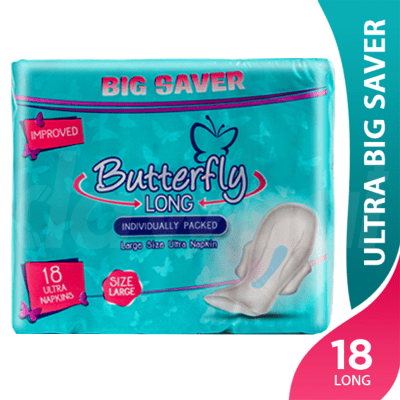 Butterfly Long Ultra Big Saver - Large Sanitary Pads 18 Pcs. Pack