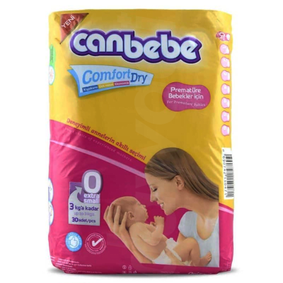 Canbebe Comfort Dry - Premature Super Economy Diapers 30 Pcs. Pack