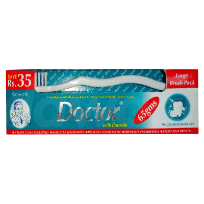 Doctor Toothpaste 65 gm + Large Brush