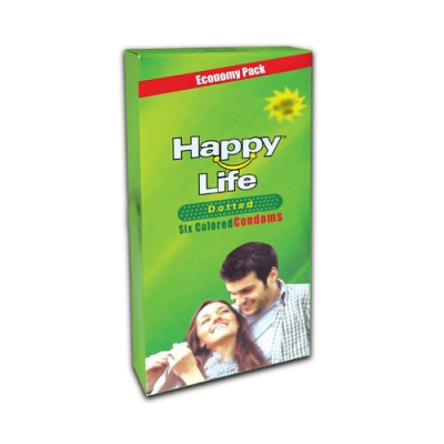 Happy Life Dotted Six Colored Condoms