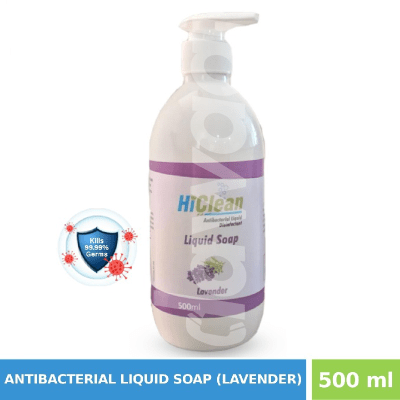 HiClean Lavender Antibacterial Liquid Soap 500 ml Bottle