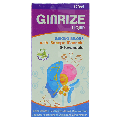 Innova's Ginrize Natural Supplement 120 ml Liquid Bottle