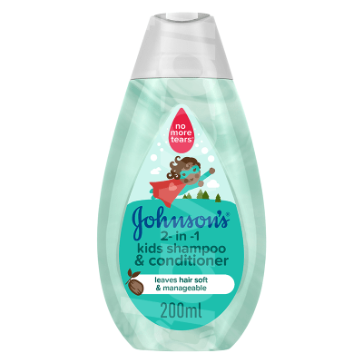 JOHNSON’S 2-in-1 Kids Shampoo & Conditioner 200 ml Bottle
