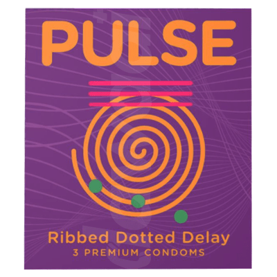 Pulse Ribbed Dotted Delay Condoms 3 Pcs. Pack