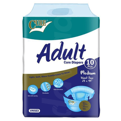 Cure Medium Adult Diapers 10 Pcs. Pack