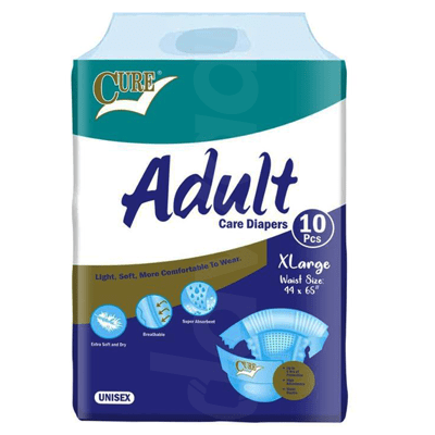 Cure X - Large Adult Diapers 10 Pcs. Pack