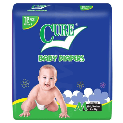 Cure Mega - Medium Diapers 72 Pcs. Pack