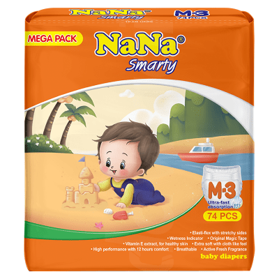 Nana Mega Smarty - Medium Diapers 74 Pcs. Pack