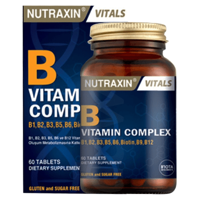 Nutraxin Vitamin B Complex Supplements 1 x 60's Tablets Bottle