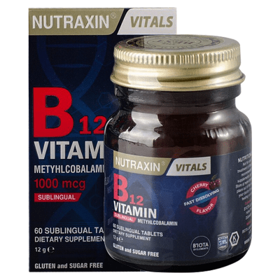 Nutraxin Vitamin B12 1000 mcg Supplements 1 x 60's Tablets Bottle