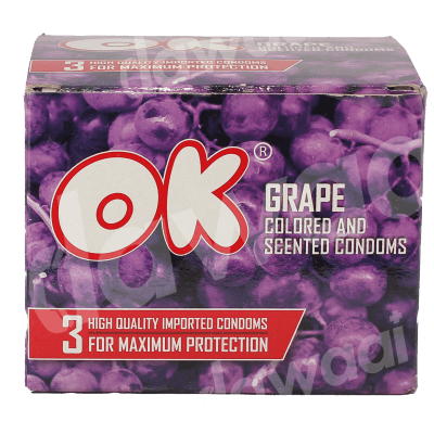 Ok Grape Condoms Pack Of 3