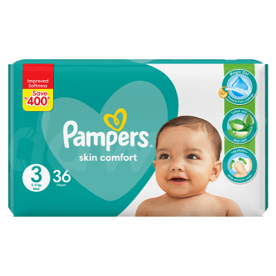 Pampers Jumbo Pack - Size 3 (5 - 9 Kg) Butterfly Diapers 36 Pcs. Pack