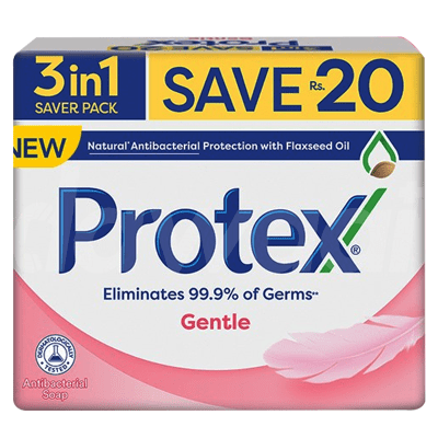 Protex Gentle (Saver Pack) Soap 130 gm x 3 Bars Pack