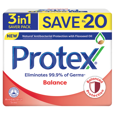 Protex Balance (Saver Pack) Soap 130 gm x 3 Bars Pack
