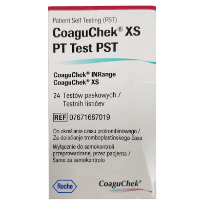 CoaguChek XS PT Test PST ( For CoaguChek INRange and CoaguChek XS ) 24 Pcs. Pack