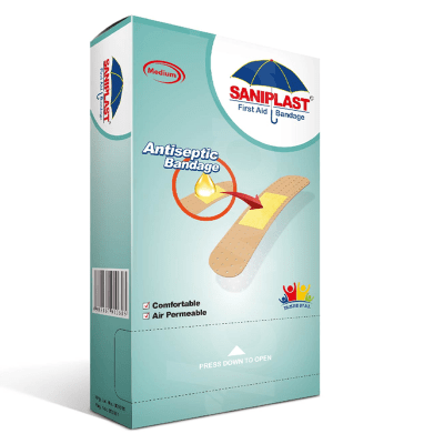 Saniplast Antiseptic (Family Pack) First Aid Bandage 100 Pcs. Pack