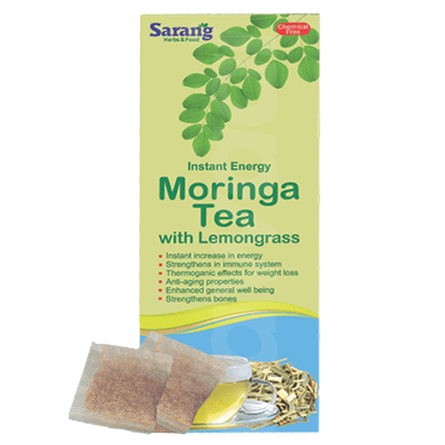 Sarang Lemongrass Moringa Tea Bags 30 Pcs. Pack