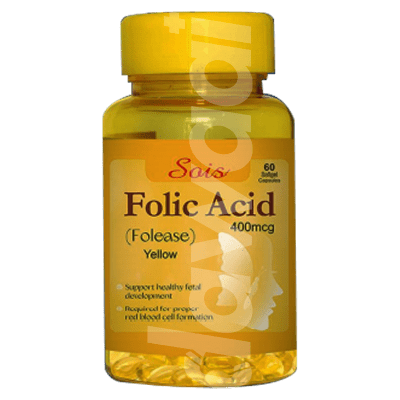 SOIS Folic Acid (Folease) Supplement 1 x 60's Softgel Capsules Jar