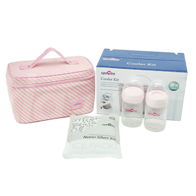 Spectra Baby Wide Neck Bottle & Ice Pack Cooler Bag 1 Set Pack