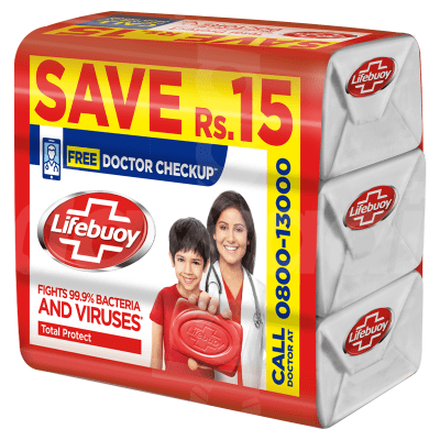 Lifebuoy Total Protect Soap Trio 128 gm x 3 Bar Pack