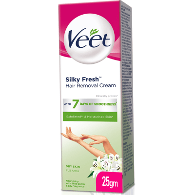 Veet Dry Skin Silk & Fresh Cream 25 gm Pack