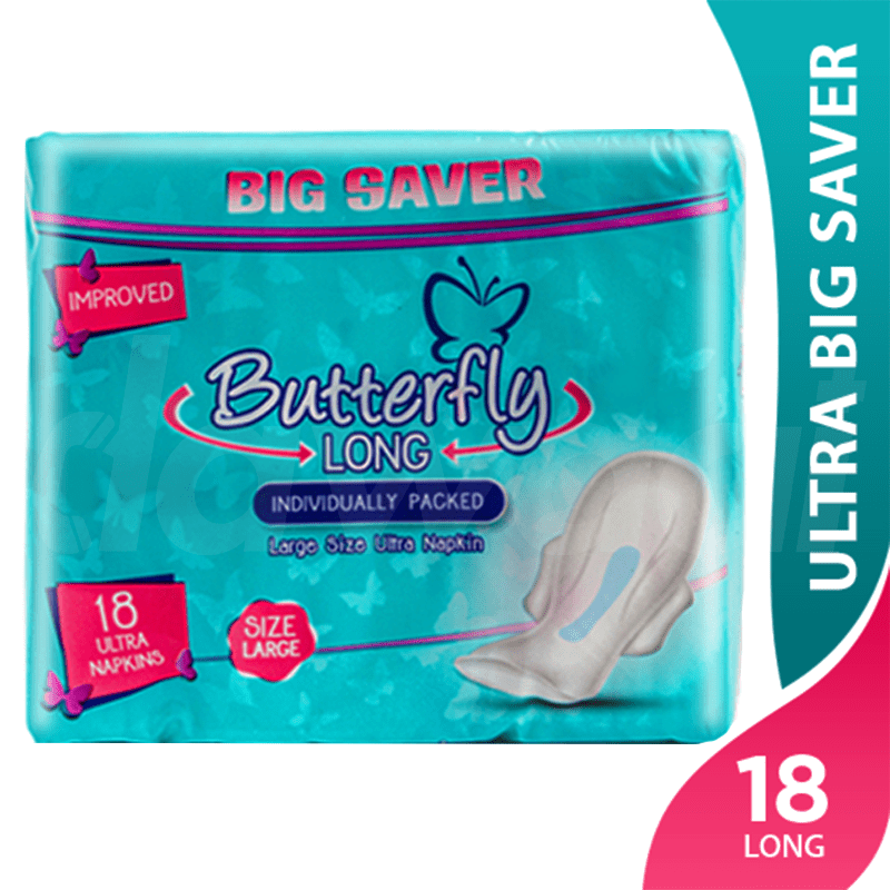 Butterfly Long Ultra Big Saver - Large Sanitary Pads 18 Pcs. Pack
