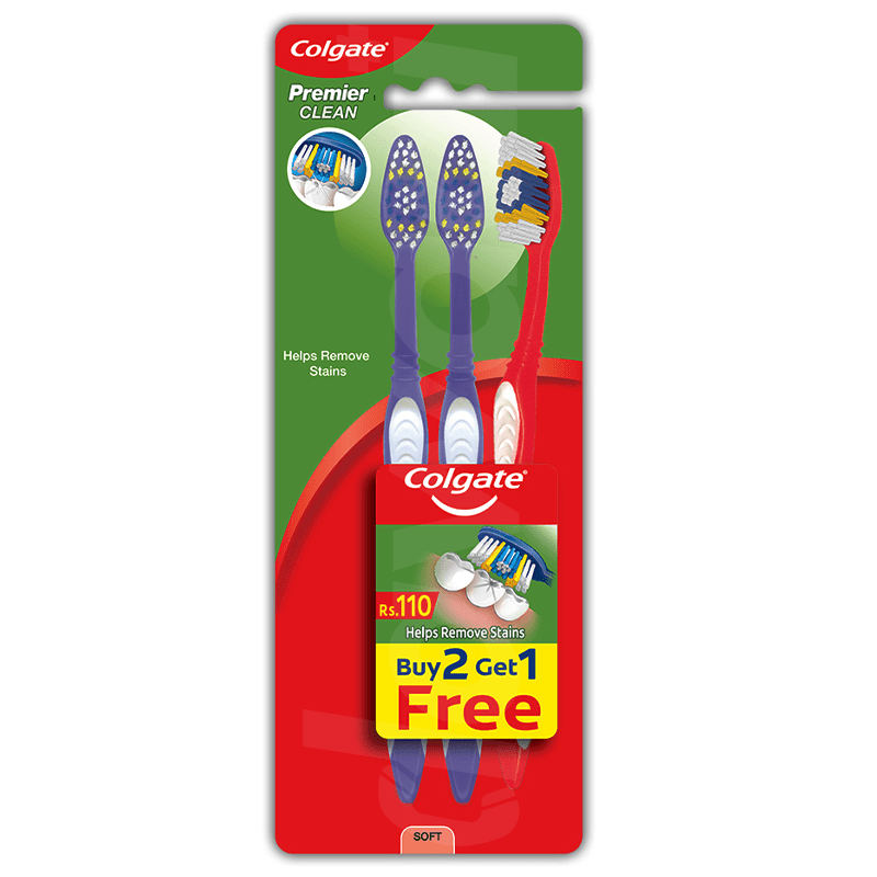 Colgate Premier Clean - Soft Toothbrush (Triple Pack)