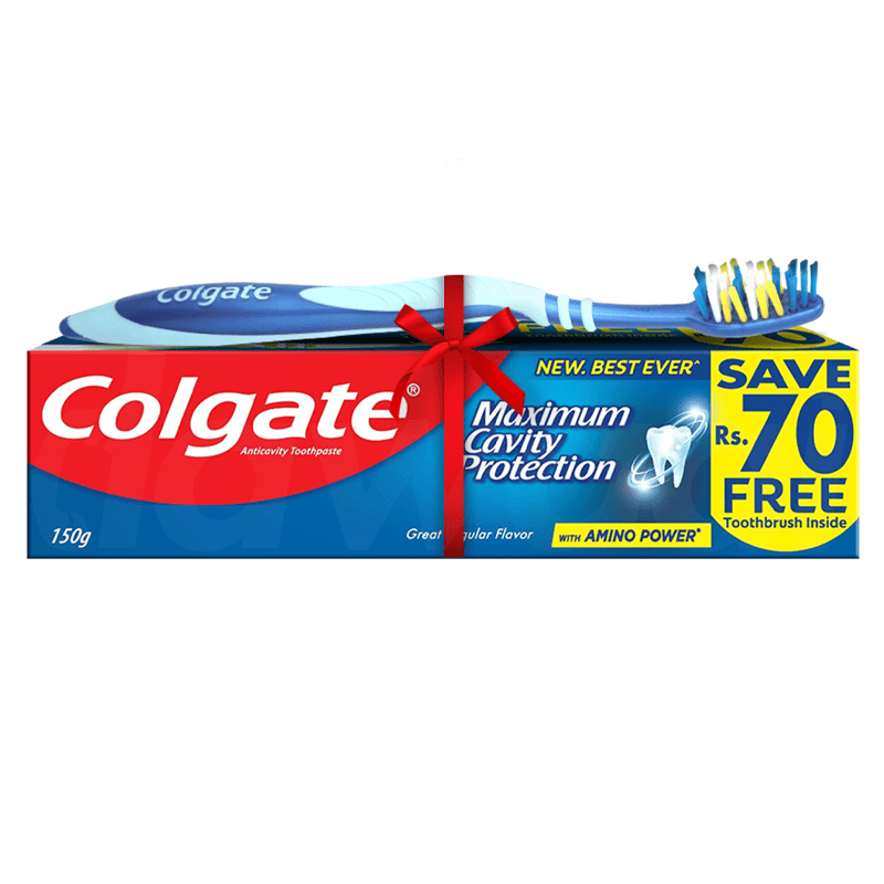 Colgate Maximum Cavity Protection Toothpaste 150 Gm + Free Brush | Uses ...