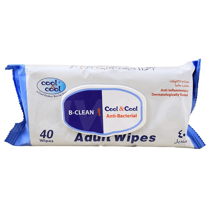 Cool & Cool B-Clean Anti-Bacterial Adult Wipes