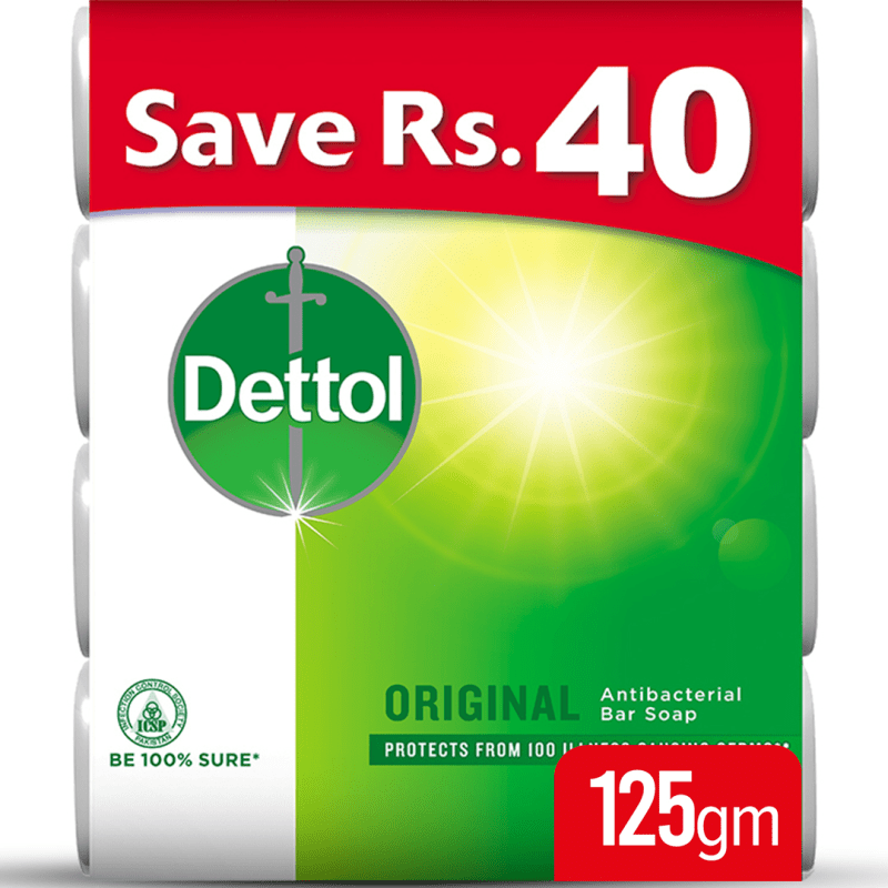 Dettol Original (Saver Pack) Soap 125 gm x 4 Bars Pack