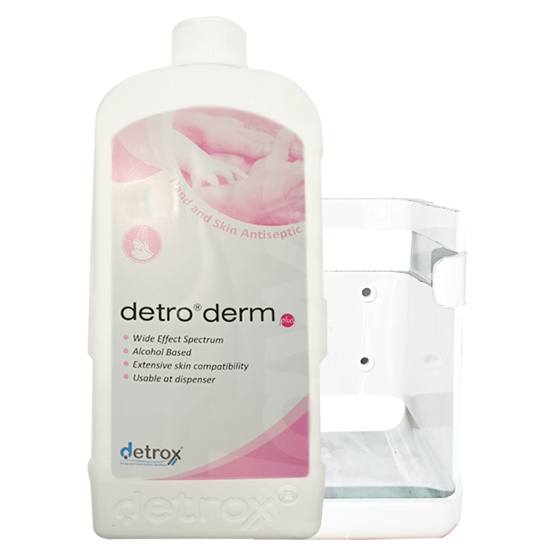 Detro Derm Plus Hand & Skin Sanitizer 1000 ml Bottle with Stand
