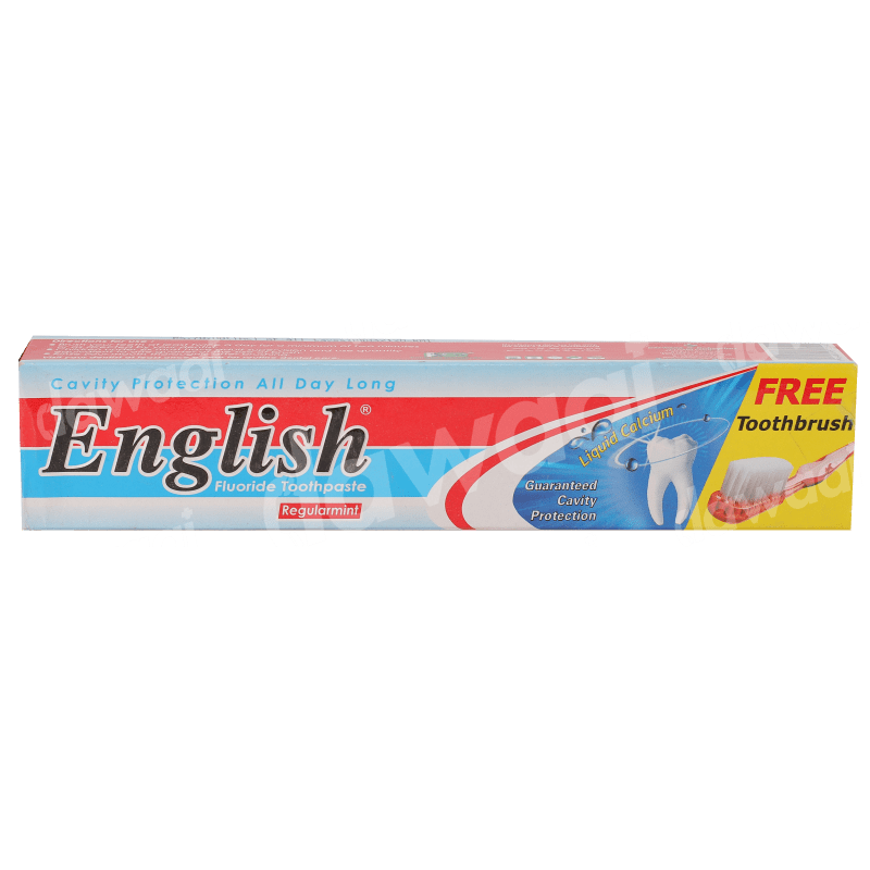 English fluoride Toothpaste Regularmint 65gm + Brush Pack