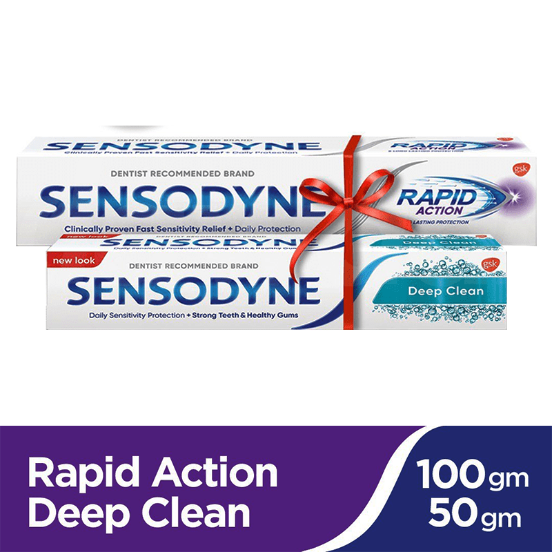 Sensodyne Combo Pack Of  Rapid Action 100 gm Toothpaste & Deep Clean 50 gm Toothpaste.
