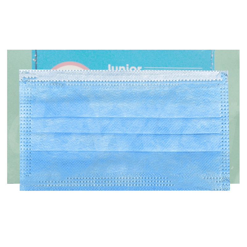 3 Ply Blue Plain Kids Face Mask 50 Pcs. Pack