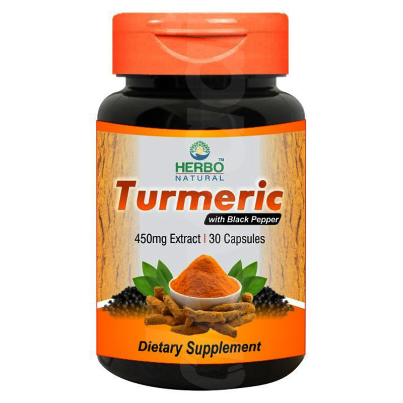 Herbo Natural Turmeric Extract Herbal Supplement 1 x 30's Capsules Bottle