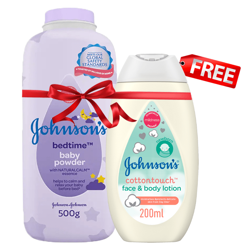 Buy Johnson's Baby Bed Time Powder 500 gm & Get Johnson's Baby Cotton Touch Face & Body Lotion 200 ml Free