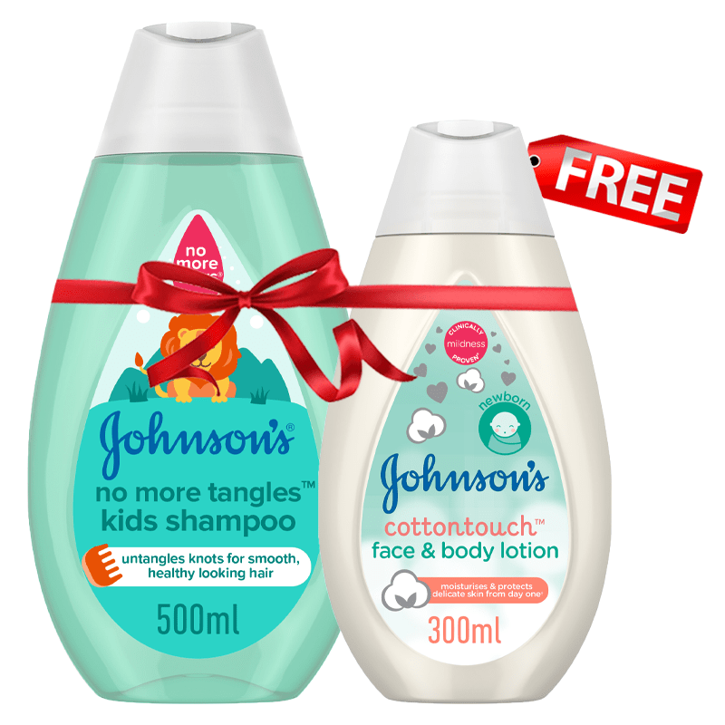 Buy Johnson's Baby No More Tangles Shampoo 500 ml & Get Johnson's Baby Cotton Touch Lotion 300 ml Free
