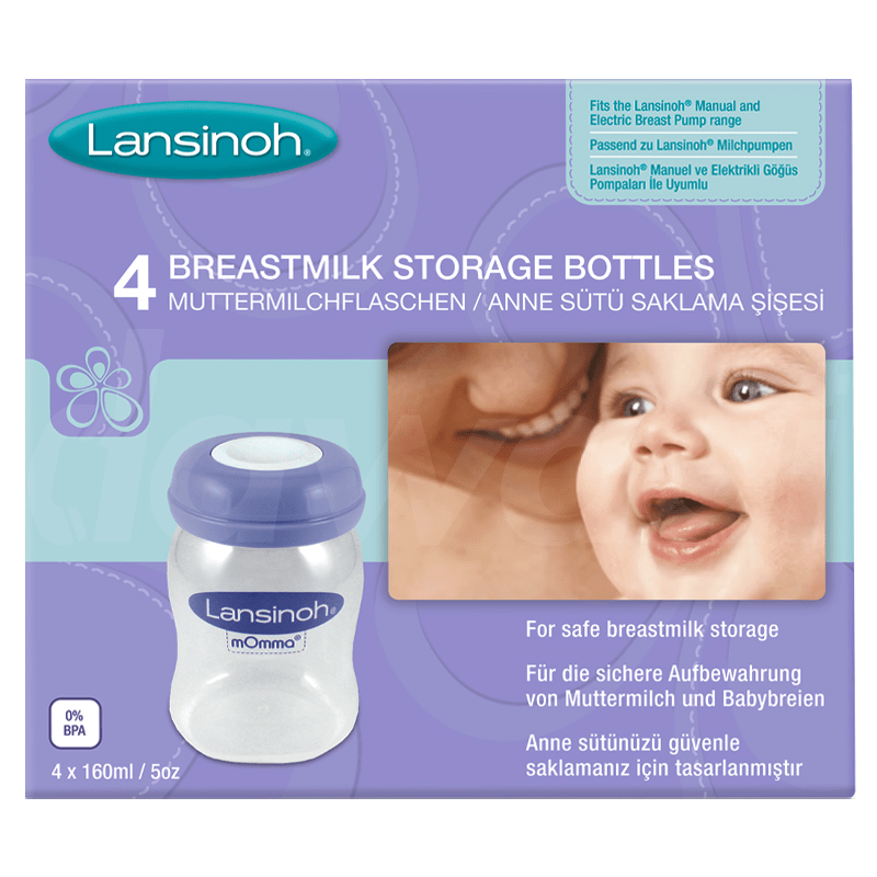 Lansinoh Milk Storage Bottle 160 ml x 4 Pcs. Pack