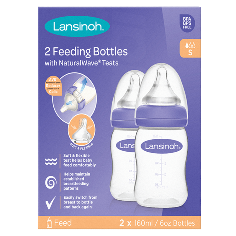 Lansinoh Natural Wave Teat Feeding Bottle 160 ml x 2 Pcs. Pack