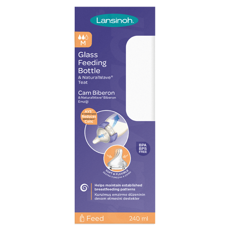 Lansinoh Glass Feeding Bottle 240 ml Pack