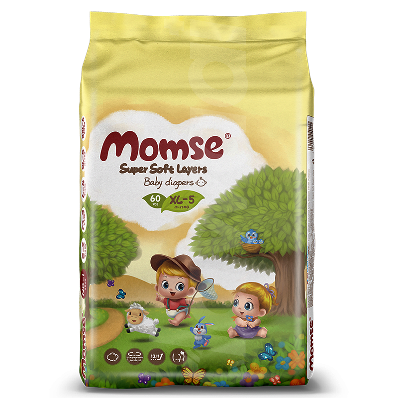 Momse Mega - XL Diapers 60 Pcs. Pack