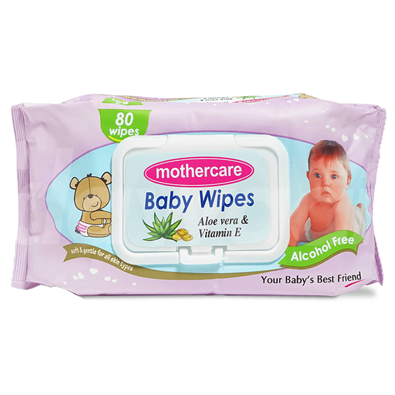 Mothercare White Baby Wipes (Large with Lid) 80 Pcs. Pack