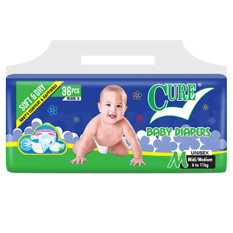 Cure Regular - Medium Diapers 36 Pcs. Pack