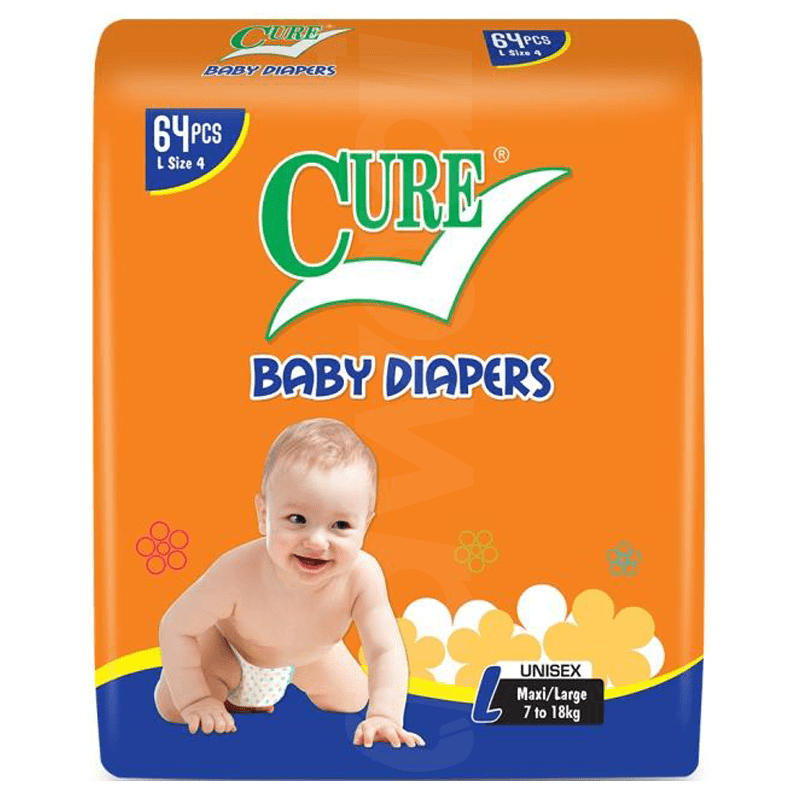 Cure Mega - Large Diapers 64 Pcs. Pack