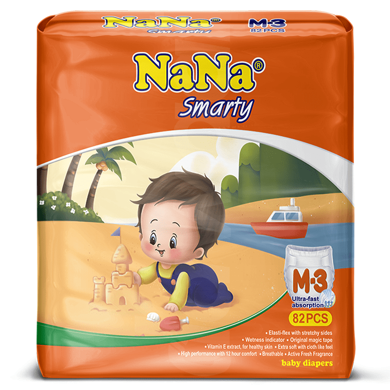 Nana Mega Smarty - Medium Diapers 82 Pcs. Pack